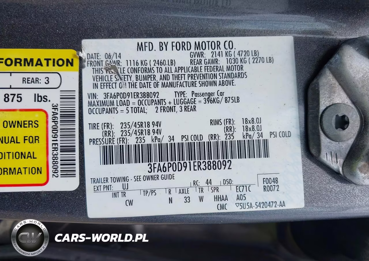 2014 Ford Fusion Titanium VIN:3FA6P0D91ER388092 - 9