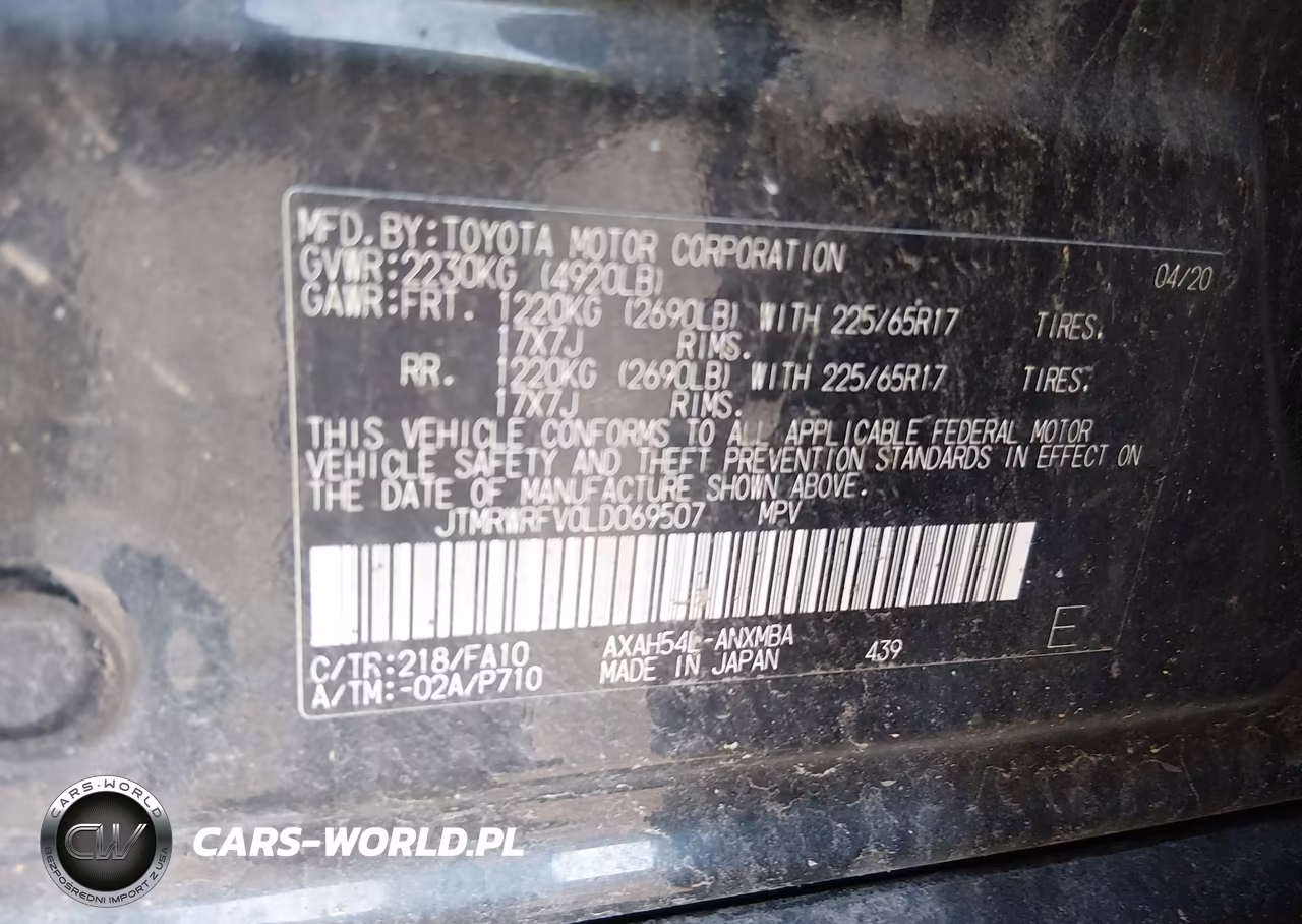 2020 Toyota Rav4 Hybrid Xle VIN:JTMRWRFV0LD069507 - 9