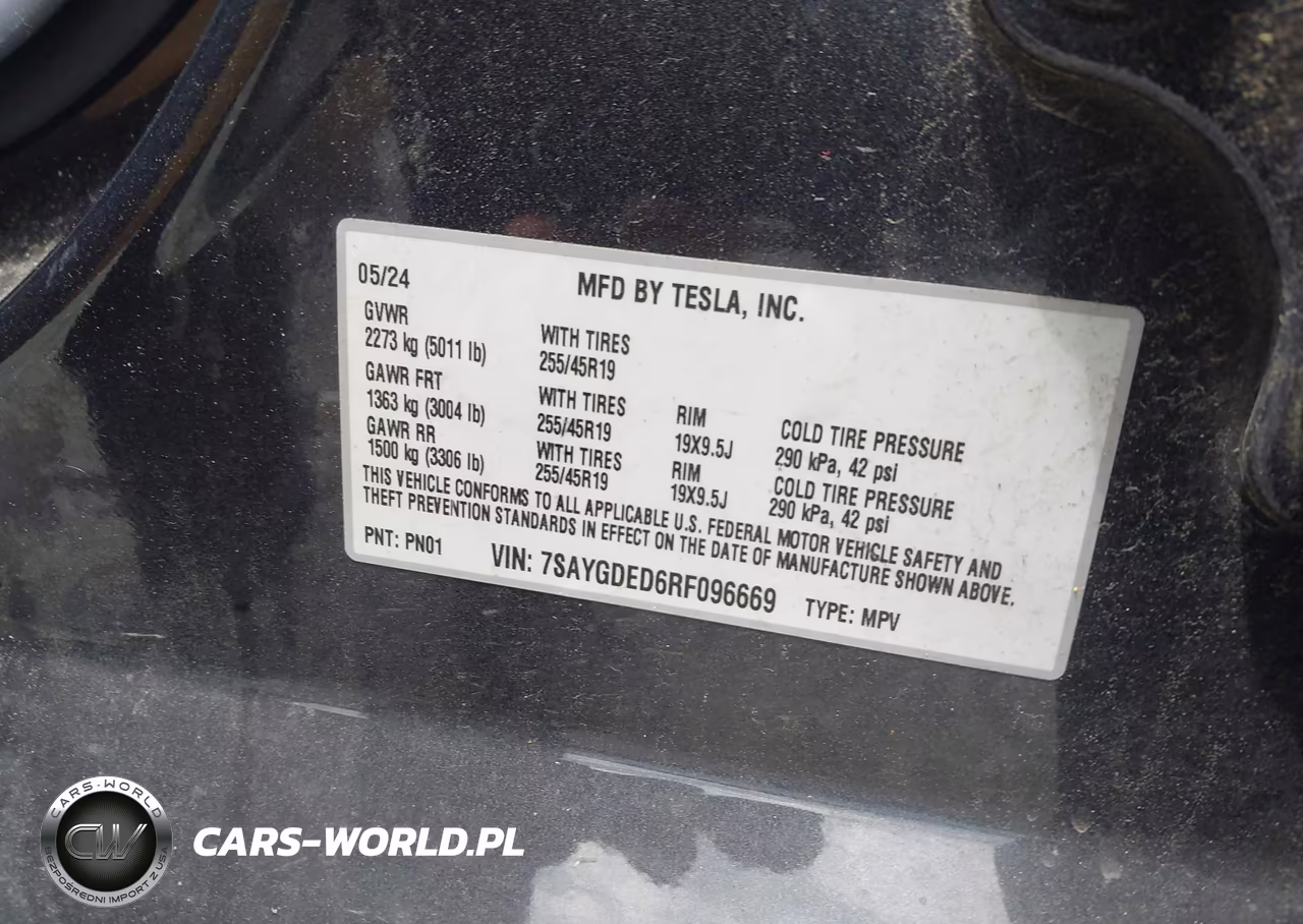 2024 Tesla Model Y Long Range Single Motor Rear-Wheel Drive-Rwd VIN:7SAYGDED6RF096669 - 9