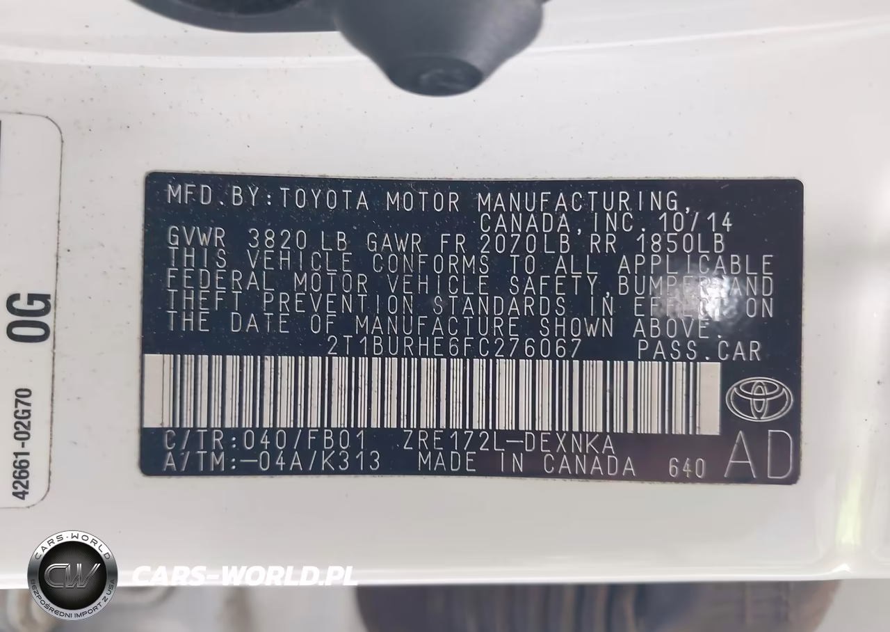2015 Toyota Corolla Le VIN:2T1BURHE6FC276067 - 9