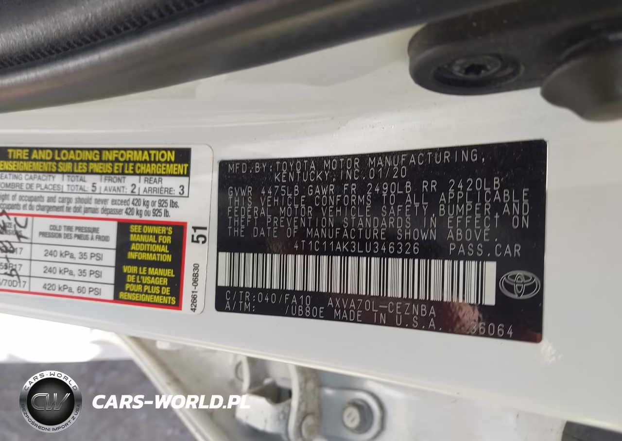 2020 Toyota Camry Le VIN:4T1C11AK3LU346326 - 9