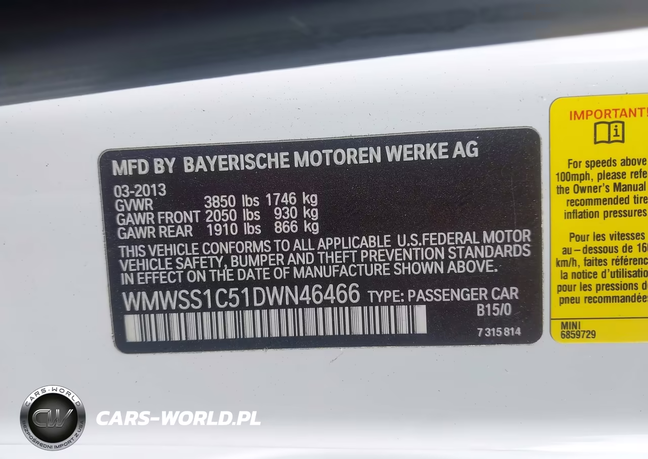 2013 Mini Paceman Cooper VIN:WMWSS1C51DWN46466 - 9