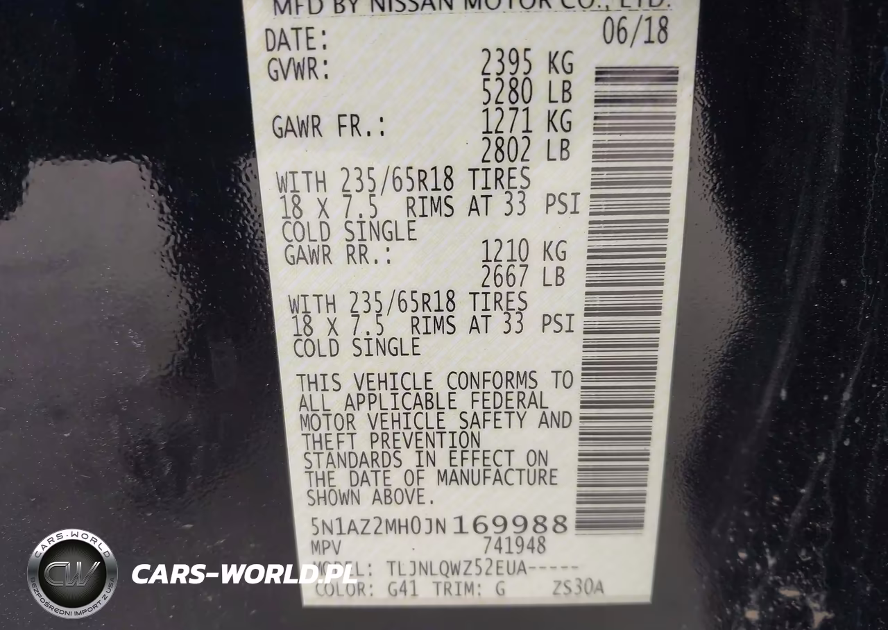 2018 Nissan Murano Sv VIN:5N1AZ2MH0JN169988 - 9