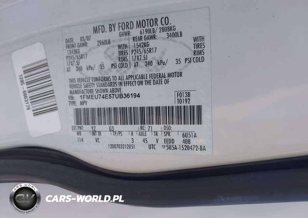 2007 Ford Explorer Eddie Bauer VIN:1FMEU74E57UB36194 - 9