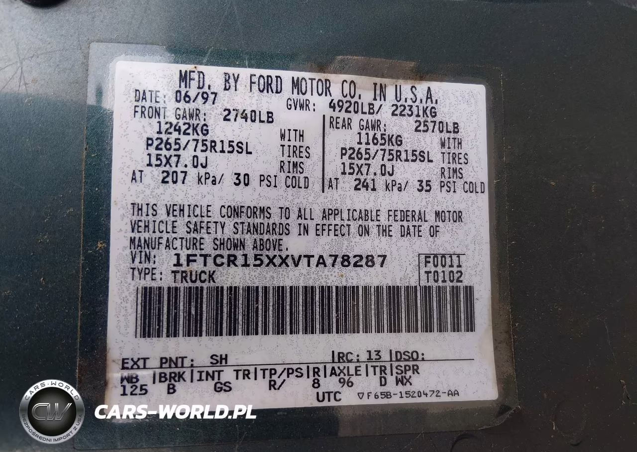1997 Ford Ranger Splash-Stx-Xlt VIN:1FTCR15XXVTA78287 - 9