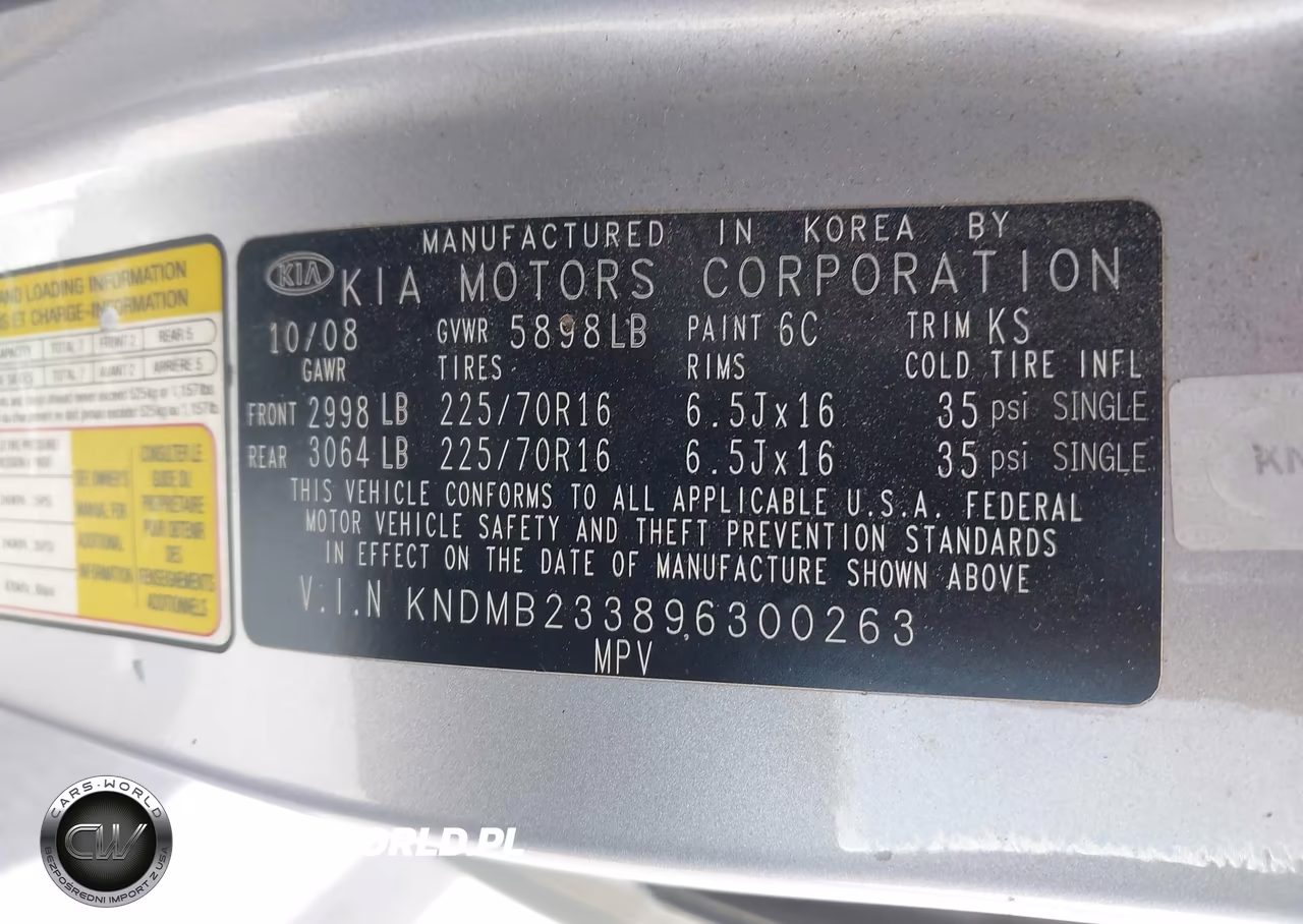 2009 Kia Sedona Lx VIN:KNDMB233896300263 - 9