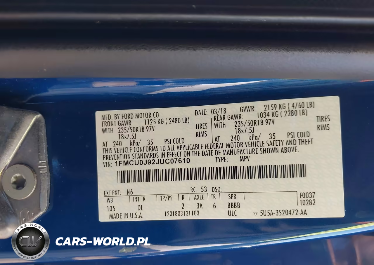 2018 Ford Escape Titanium VIN:1FMCU0J92JUC07610 - 9