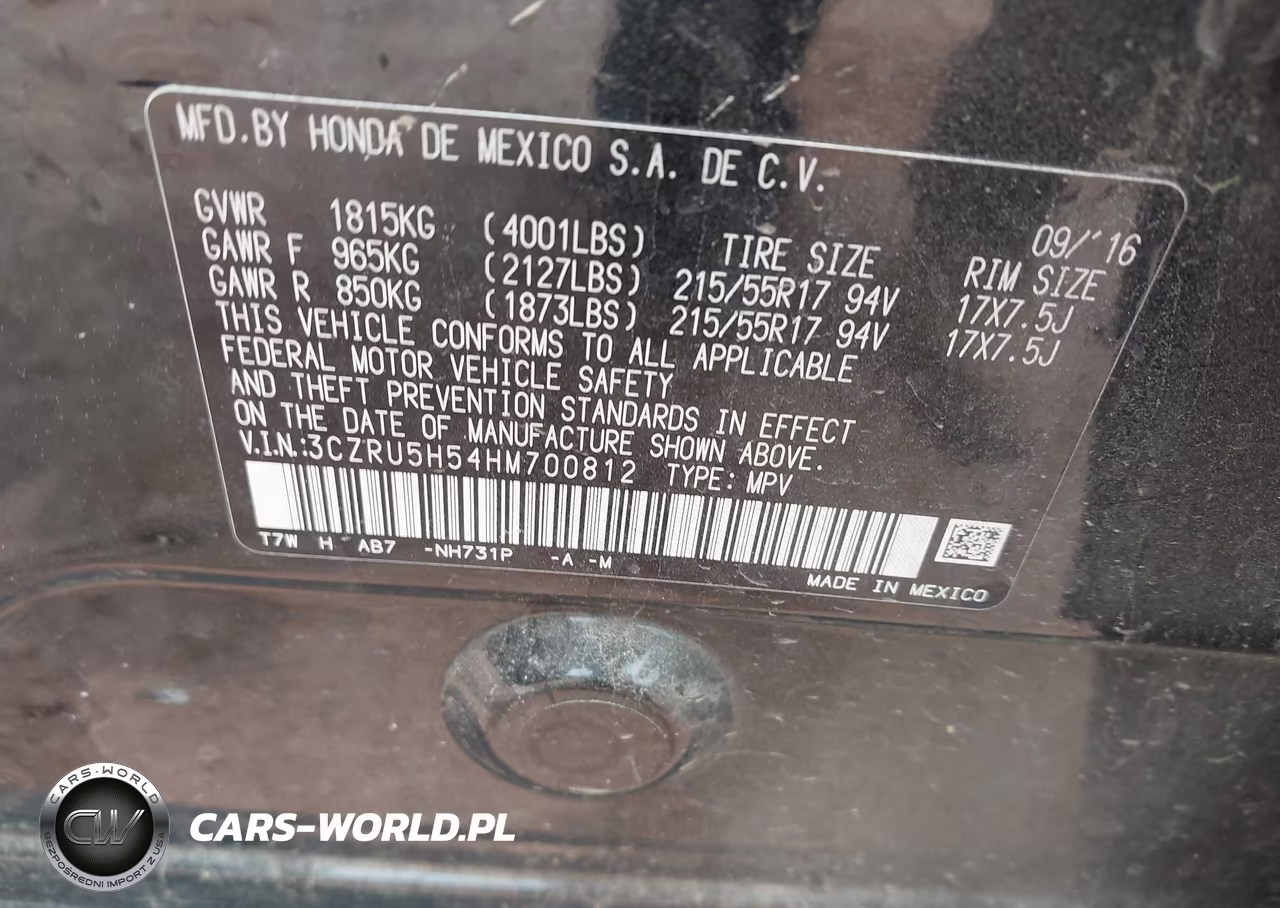 2017 Honda Hr-V Ex VIN:3CZRU5H54HM700812 - 9