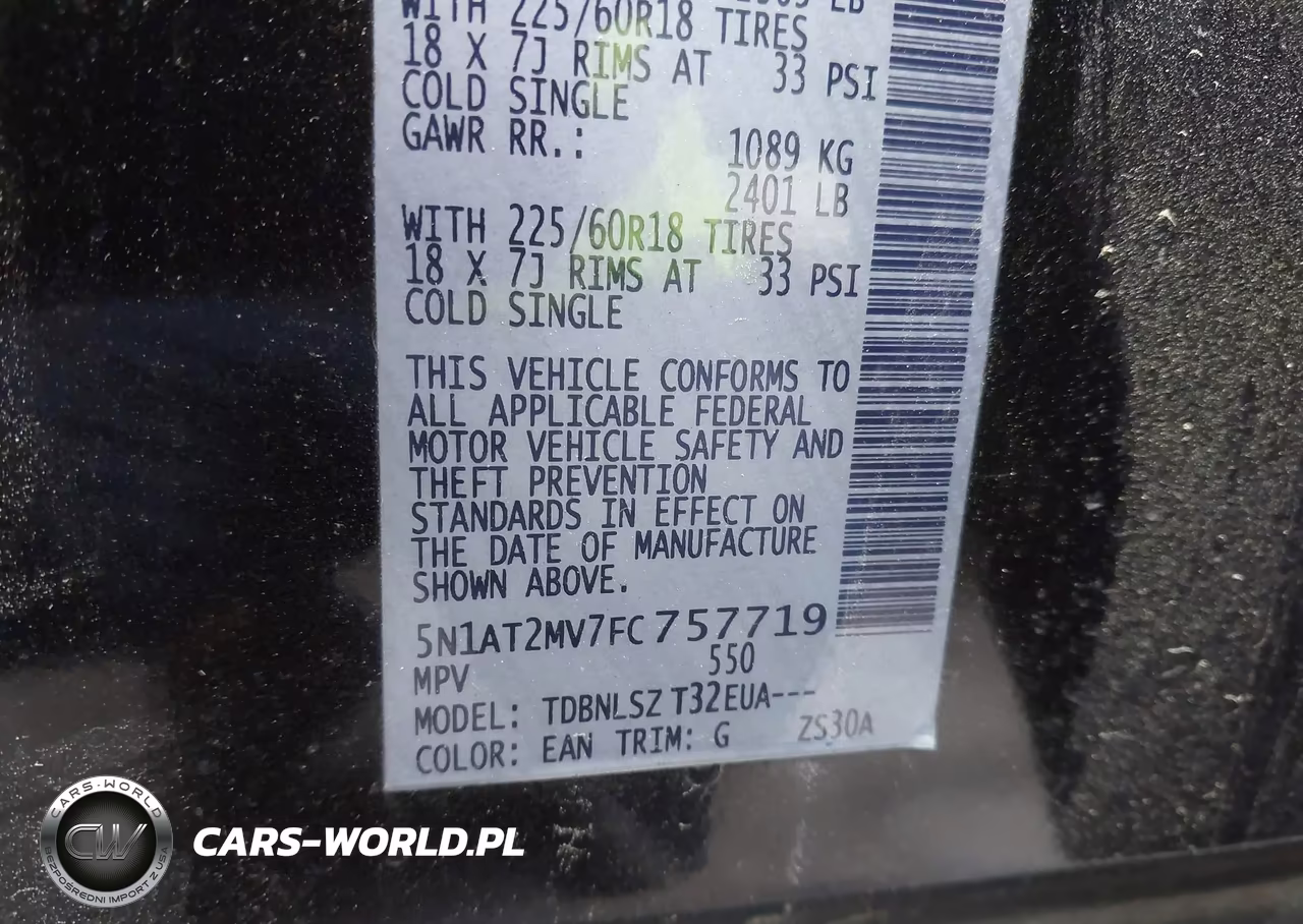 2015 Nissan Rogue Sl VIN:5N1AT2MV7FC757719 - 9