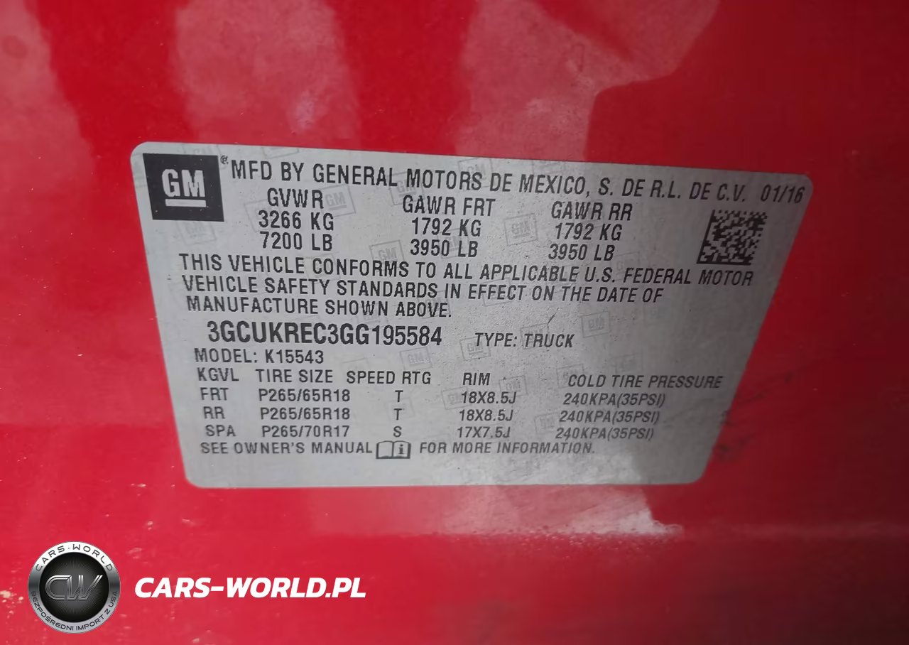 2016 Chevrolet Silverado 1500 2Lt VIN:3GCUKREC3GG195584 - 9
