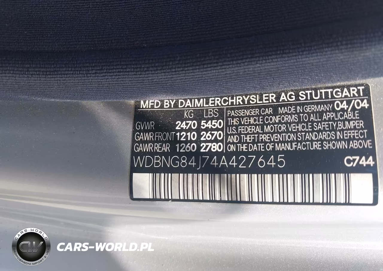 2004 Mercedes-Benz S 500 4Matic VIN:WDBNG84J74A427645 - 9