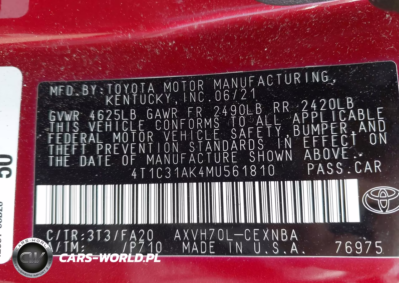 2021 Toyota Camry Le Hybrid VIN:4T1C31AK4MU561810 - 9