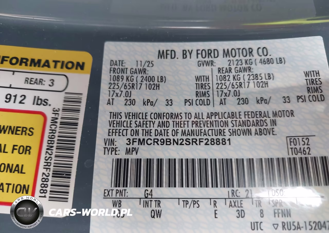 2025 Ford Bronco Sport Big Bend VIN:3FMCR9BN2SRF28881 - 9