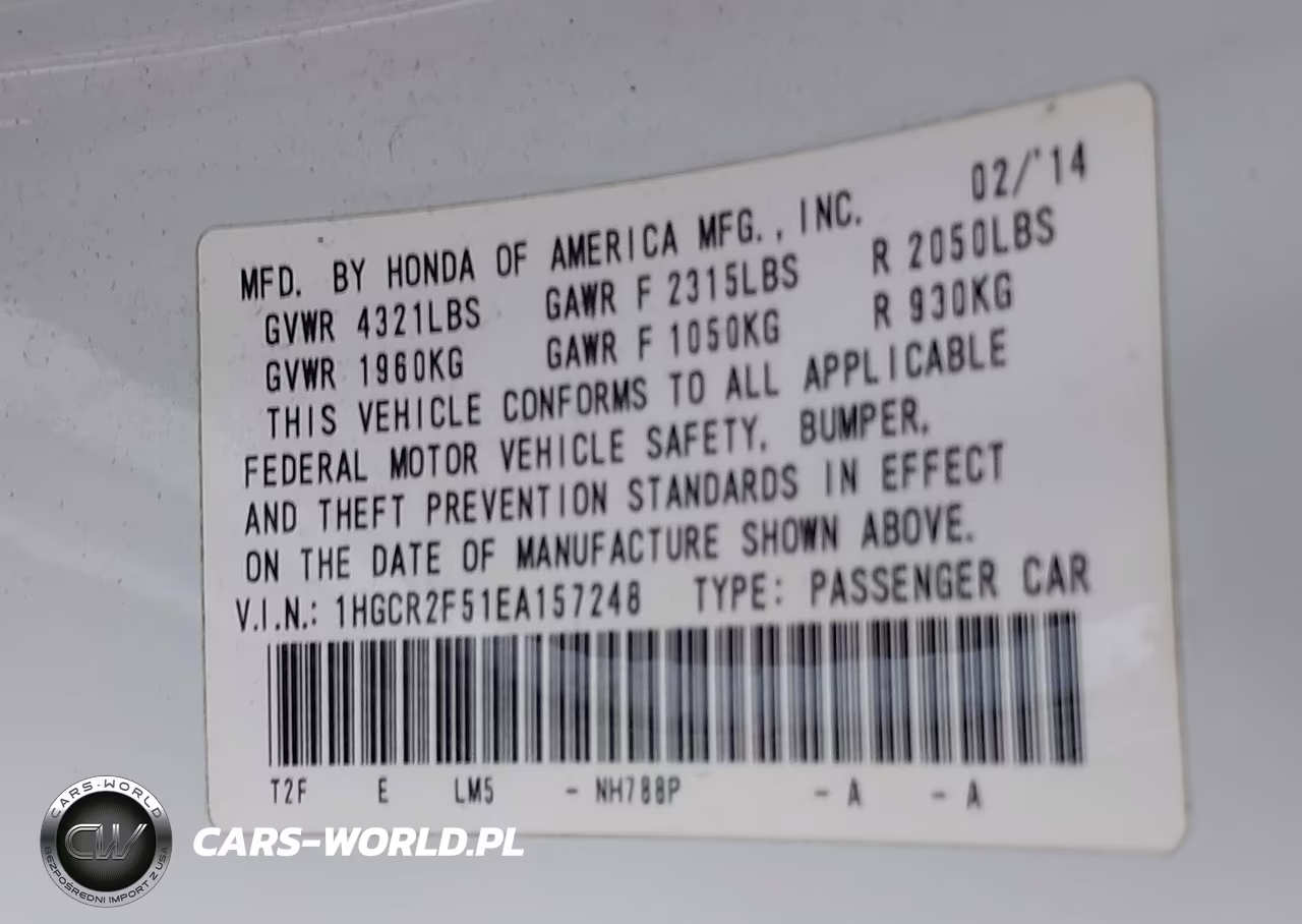 2014 Honda Accord Sport VIN:1HGCR2F51EA157248 - 9