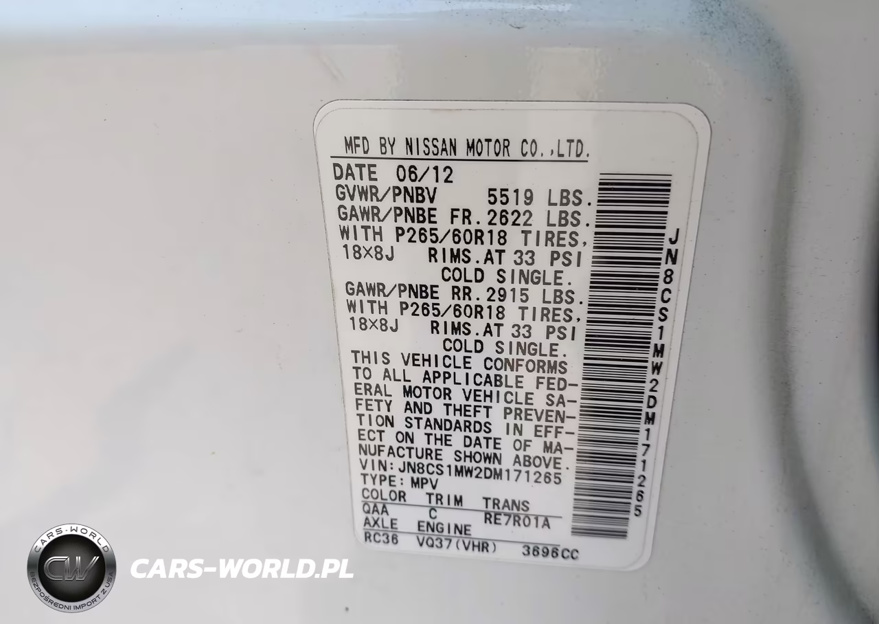 2013 Infiniti Fx37 VIN:JN8CS1MW2DM171265 - 9