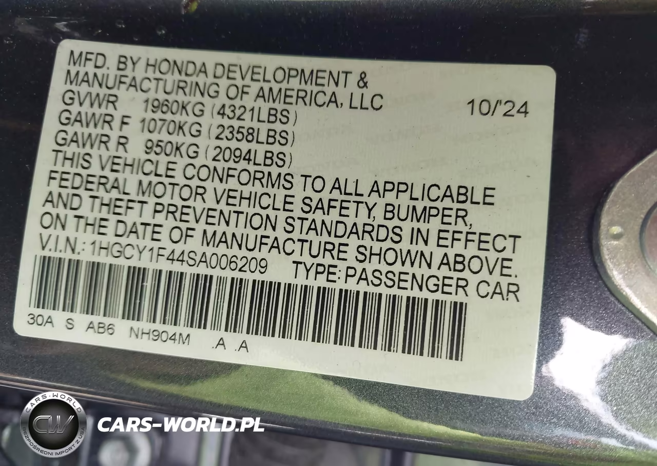 2025 Honda Accord Se VIN:1HGCY1F44SA006209 - 9