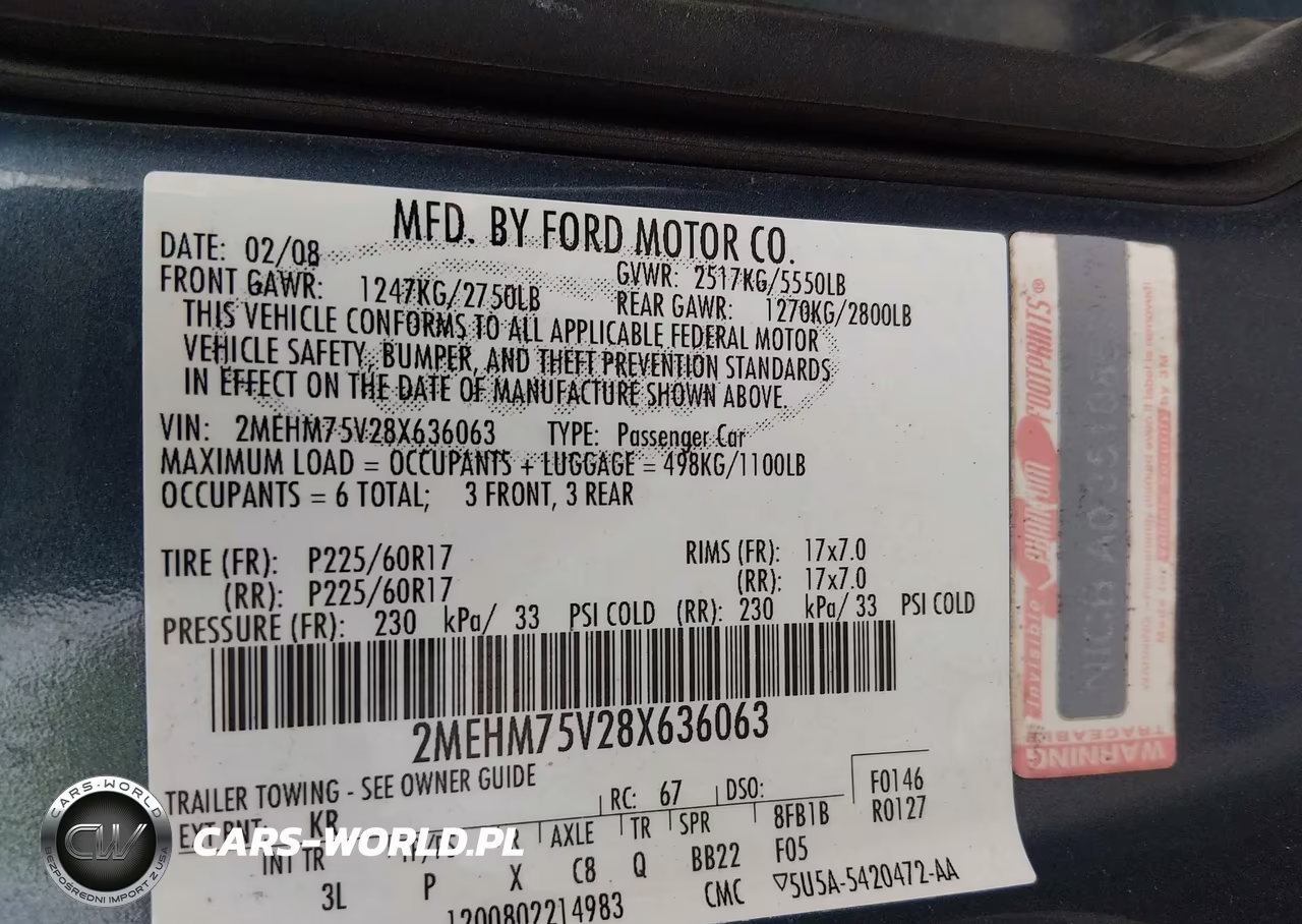 2008 Mercury Grand Marquis Ls VIN:2MEHM75V28X636063 - 9