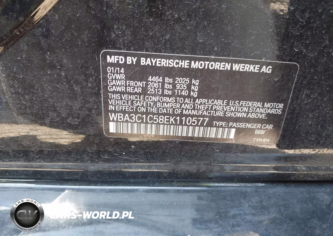 2014 BMW 328I VIN:WBA3C1C58EK110577 - 9