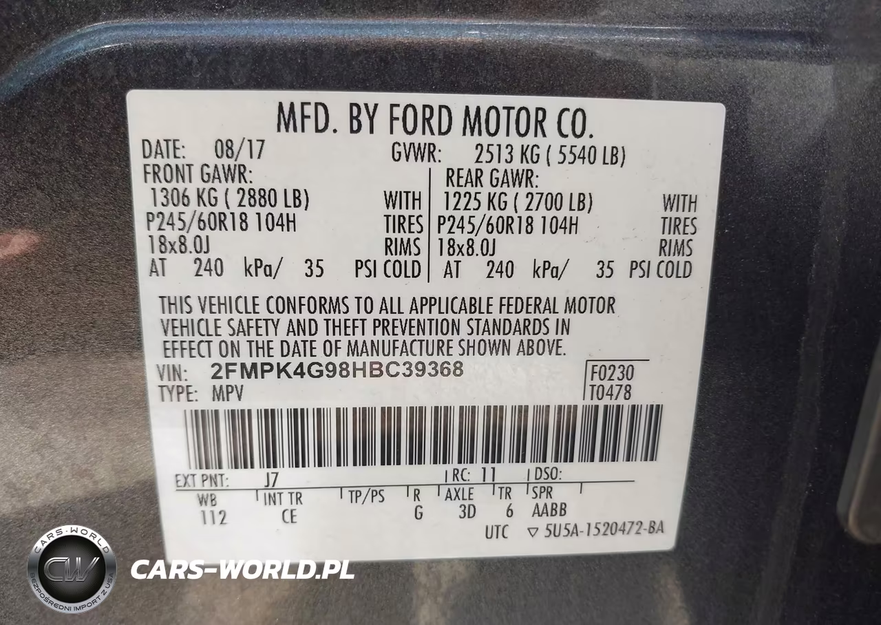 2017 Ford Edge Se VIN:2FMPK4G98HBC39368 - 9