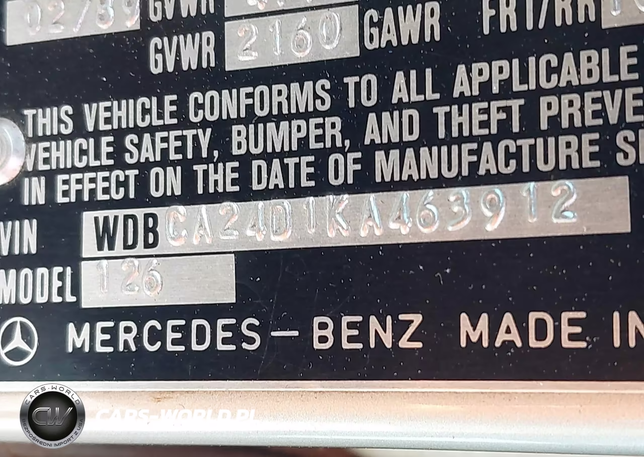 1989 Mercedes-Benz 300 Se VIN:WDBCA24D1KA463912 - 9
