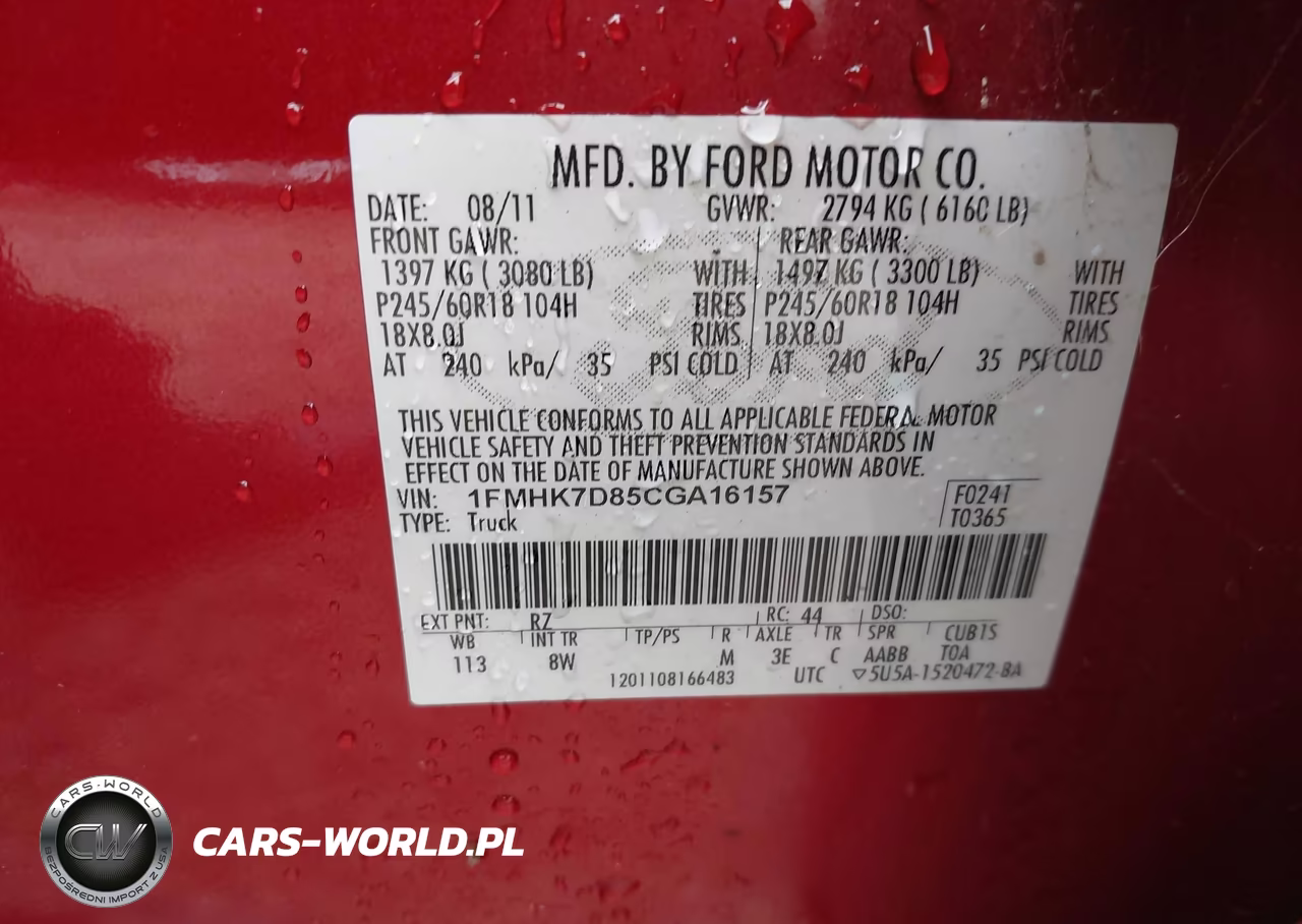 2012 Ford Explorer Xlt VIN:1FMHK7D85CGA16157 - 9