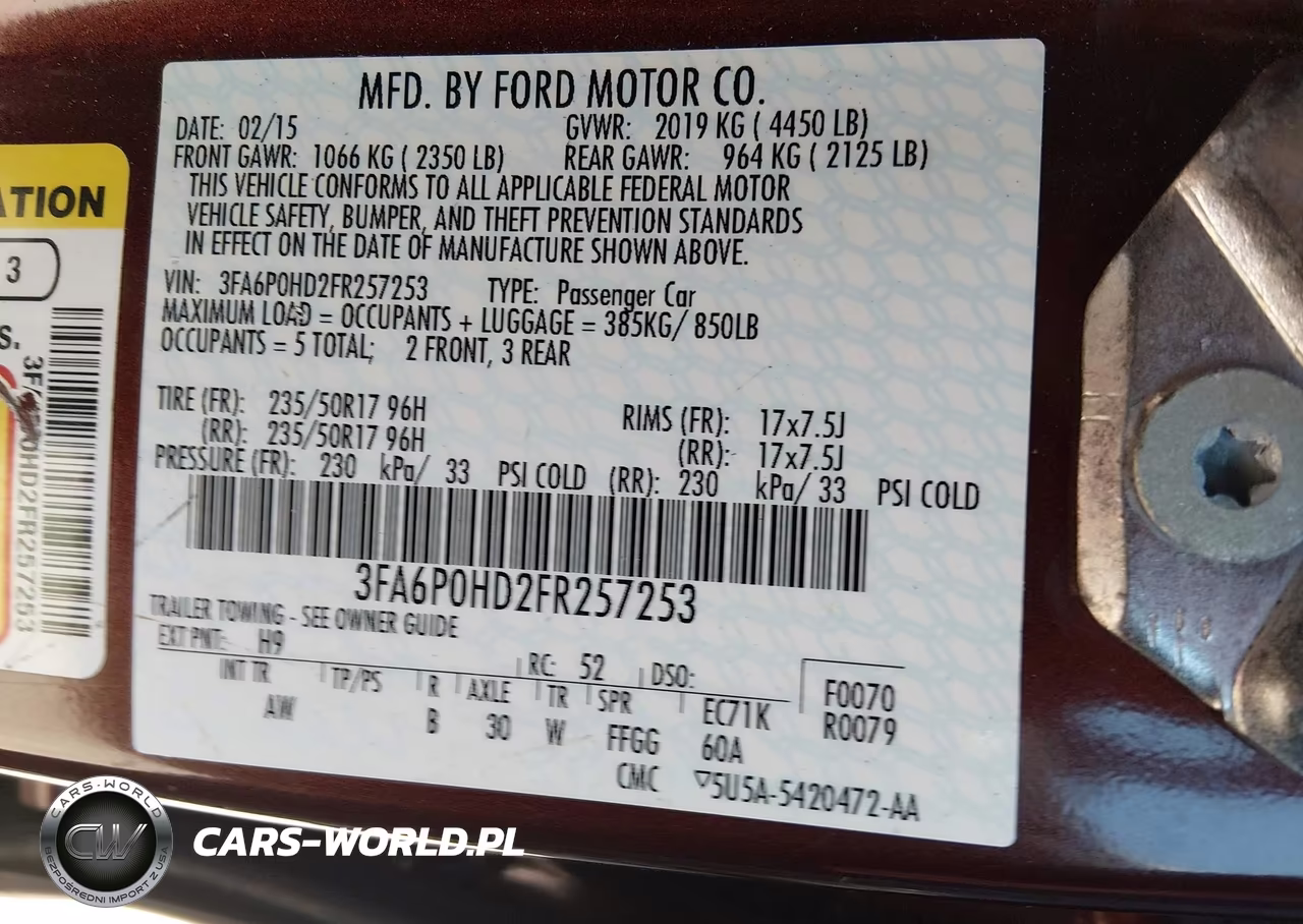 2015 Ford Fusion Se VIN:3FA6P0HD2FR257253 - 9