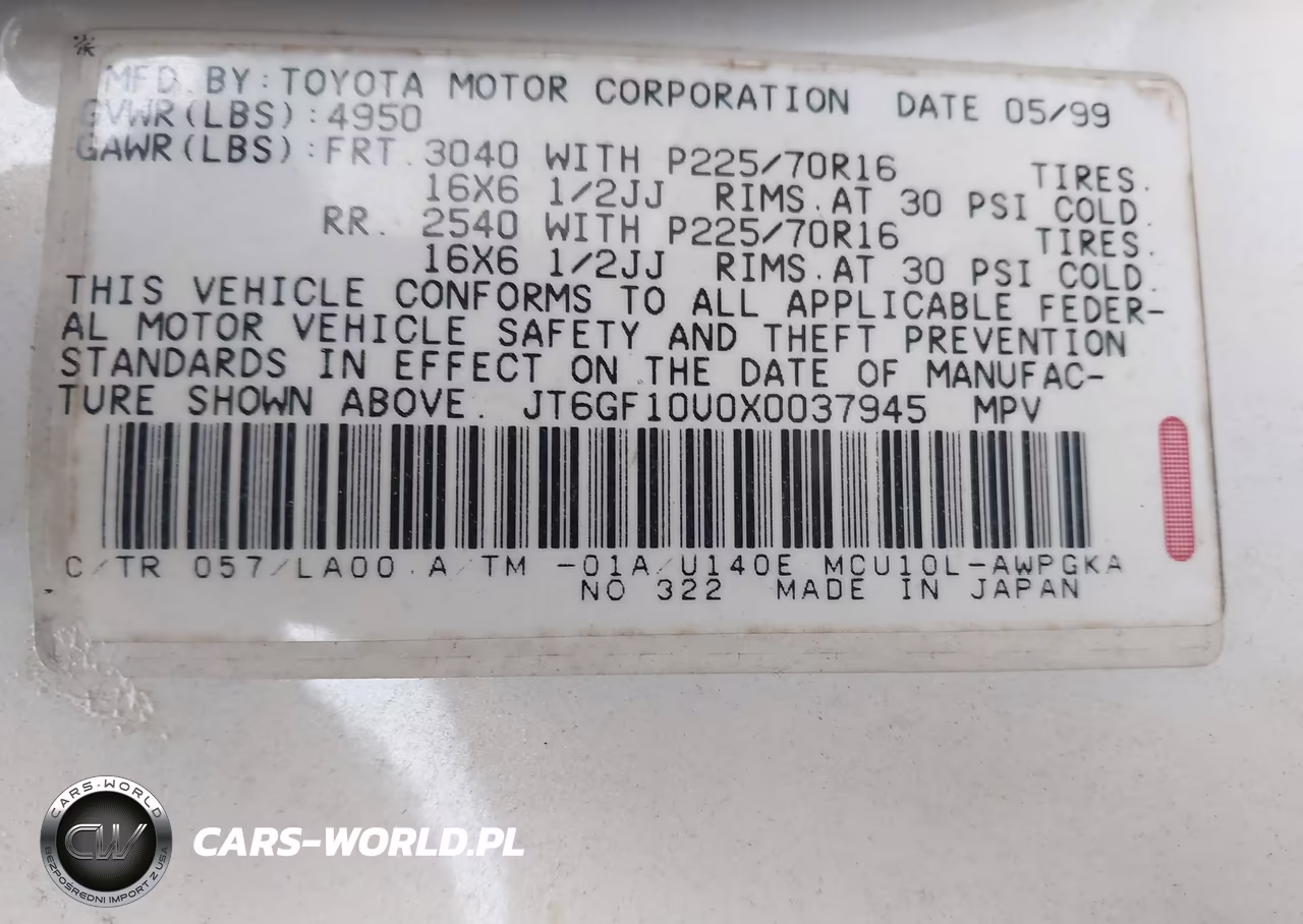 1999 Lexus Rx 300 VIN:JT6GF10U0X0037945 - 9