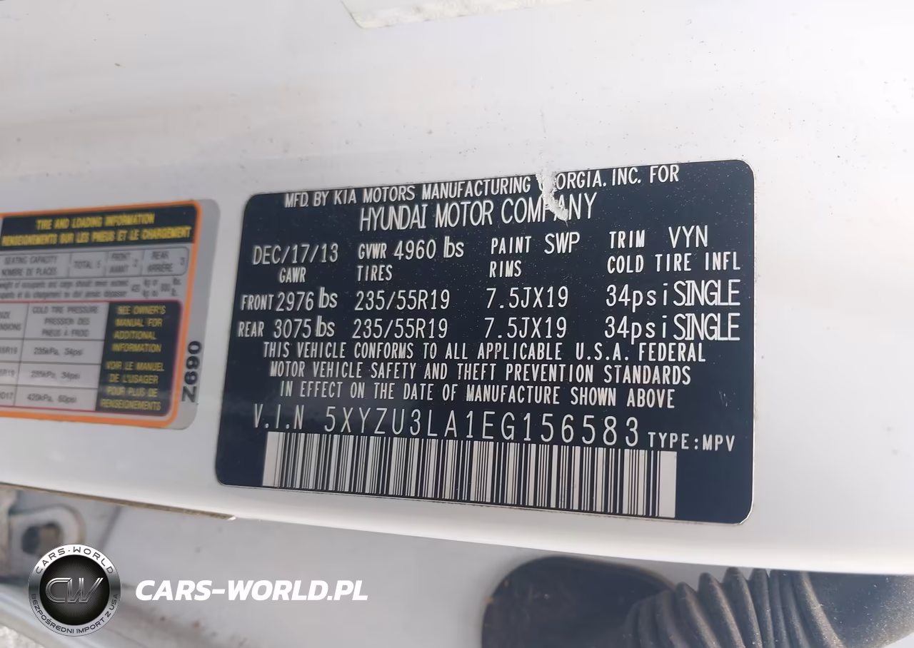 2014 Hyundai Santa Fe Sport 2.0L Turbo VIN:5XYZU3LA1EG156583 - 9