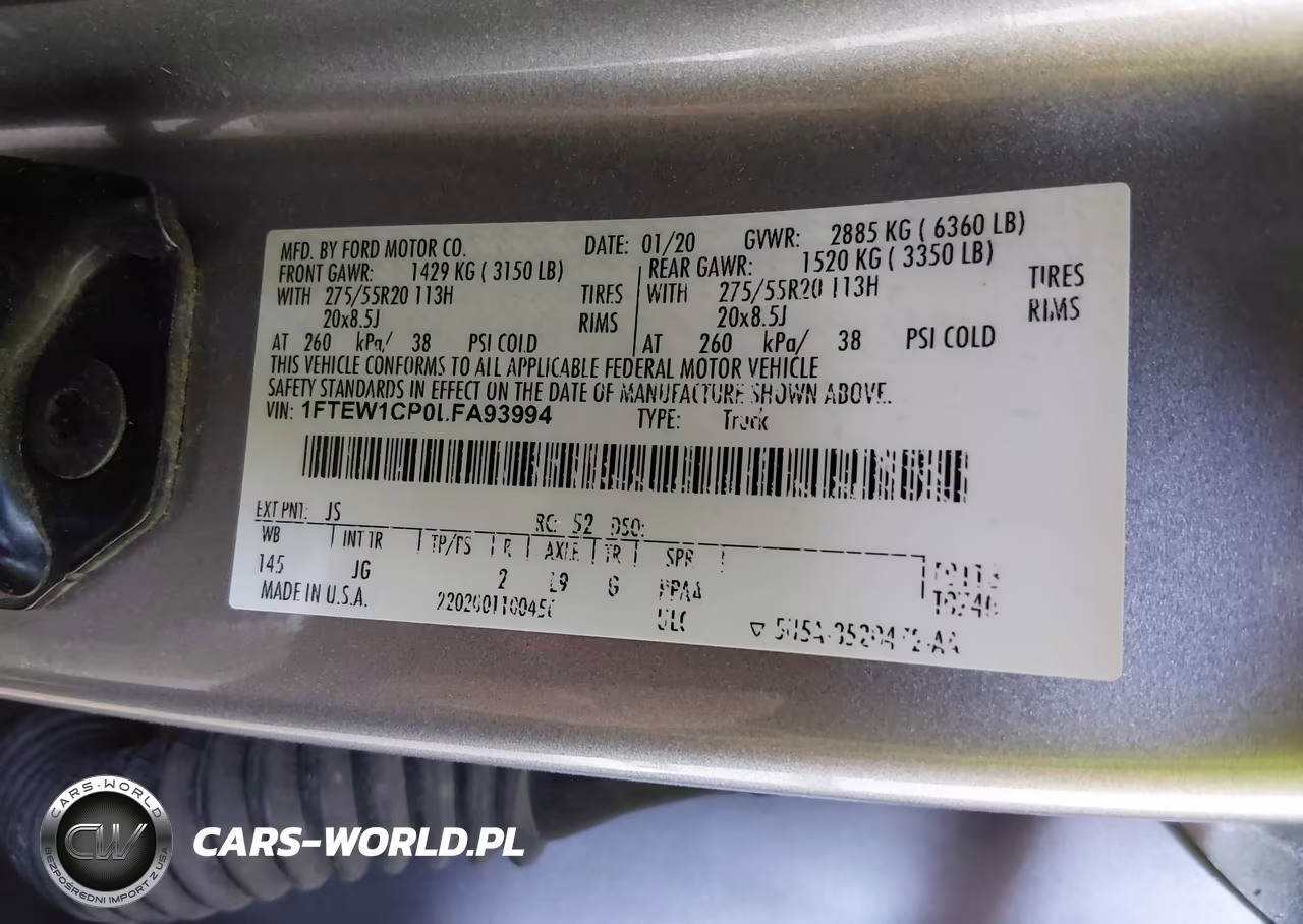 2020 Ford F-150 Xl VIN:1FTEW1CP0LFA93994 - 9