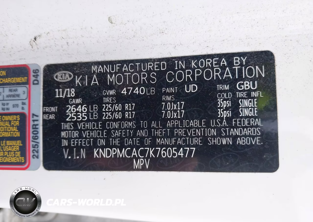 2019 Kia Sportage Lx VIN:KNDPMCAC7K7605477 - 9