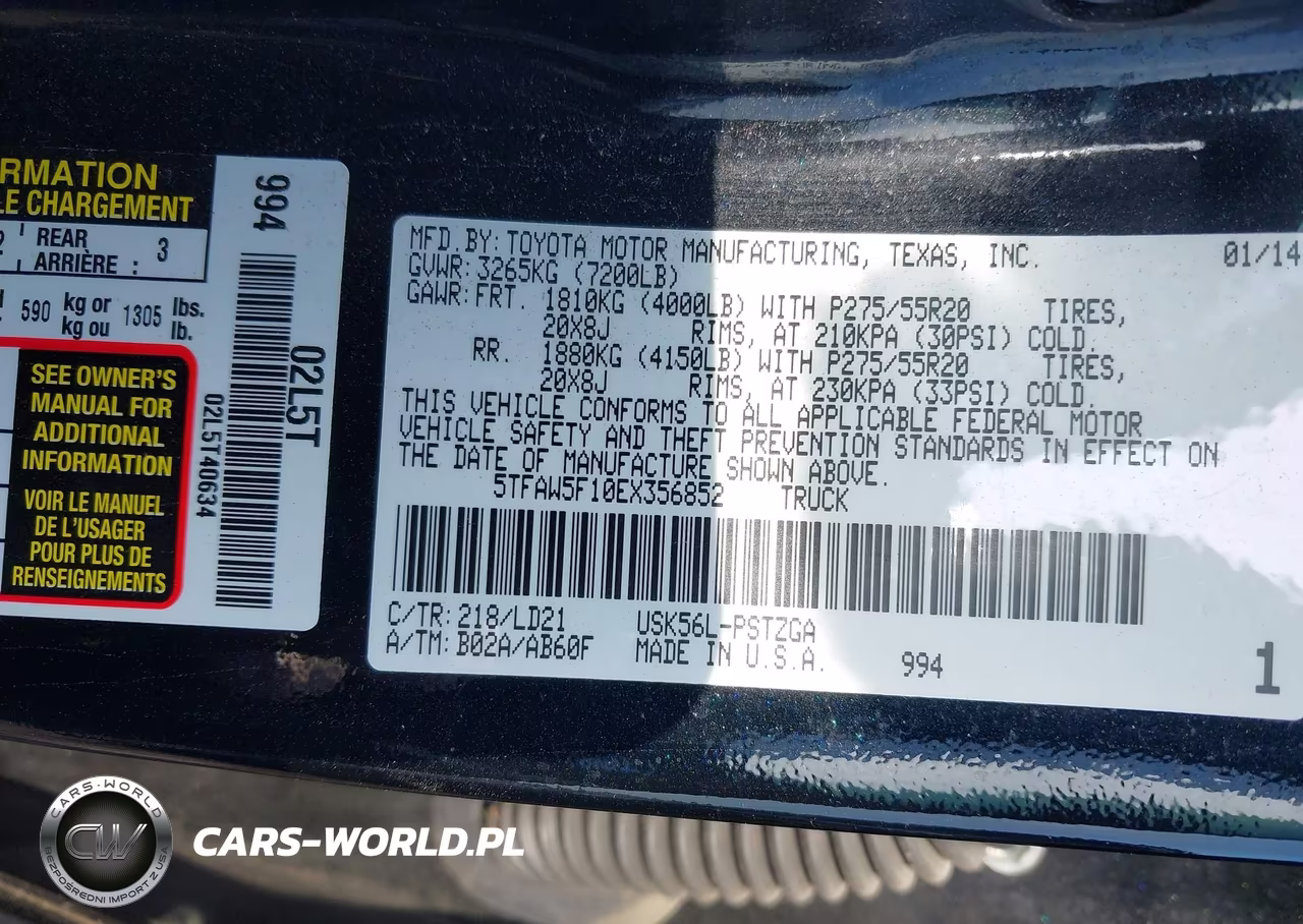 2014 Toyota Tundra 1794 5.7L V8 VIN:5TFAW5F10EX356852 - 9