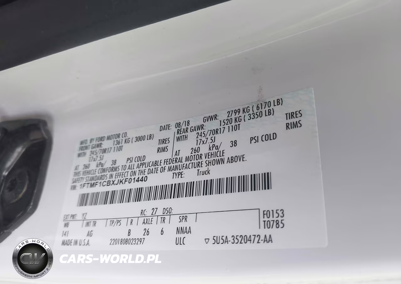 2018 Ford F-150 Xl VIN:1FTMF1CBXJKF01440 - 9