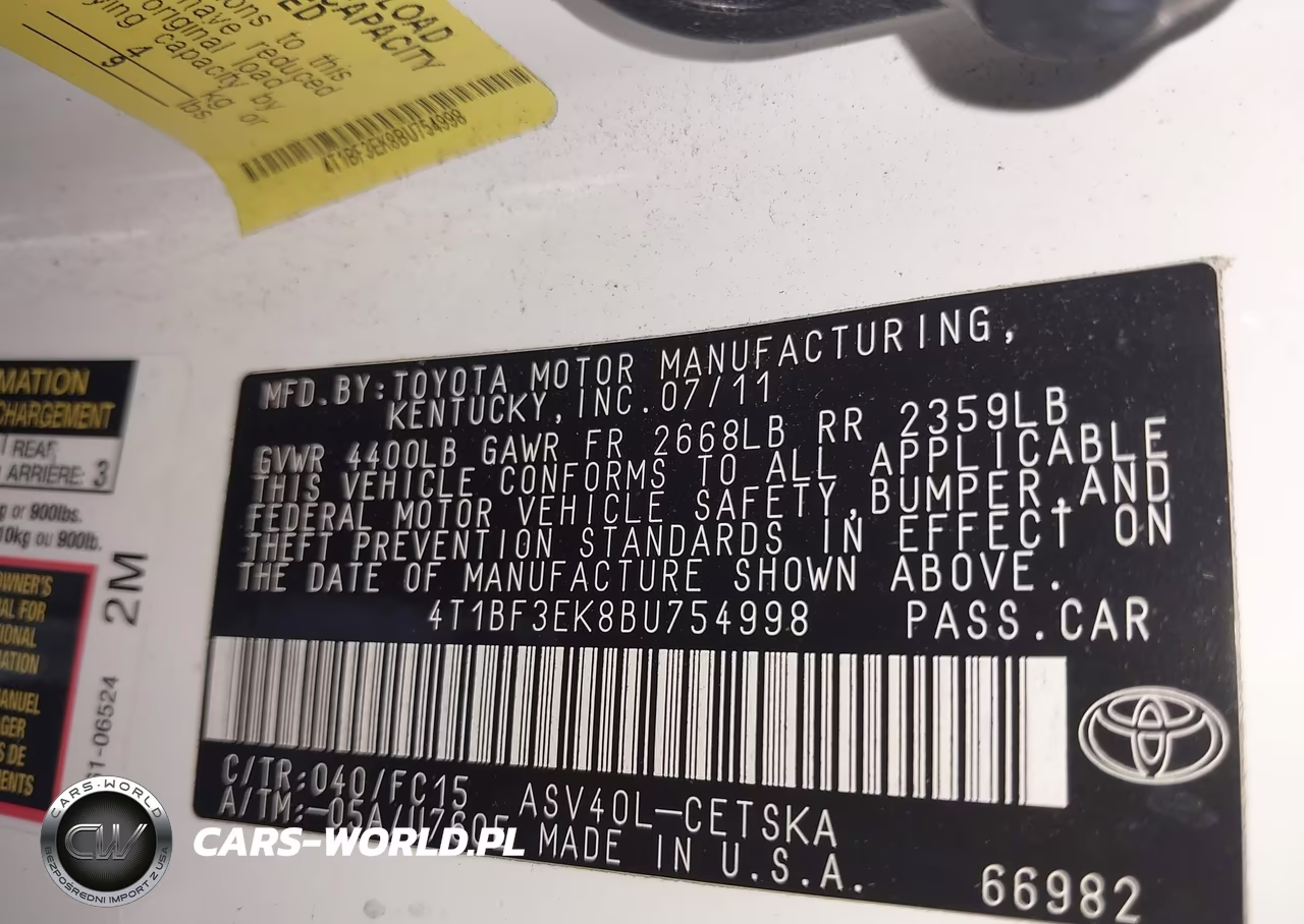 2011 Toyota Camry Se VIN:4T1BF3EK8BU754998 - 9