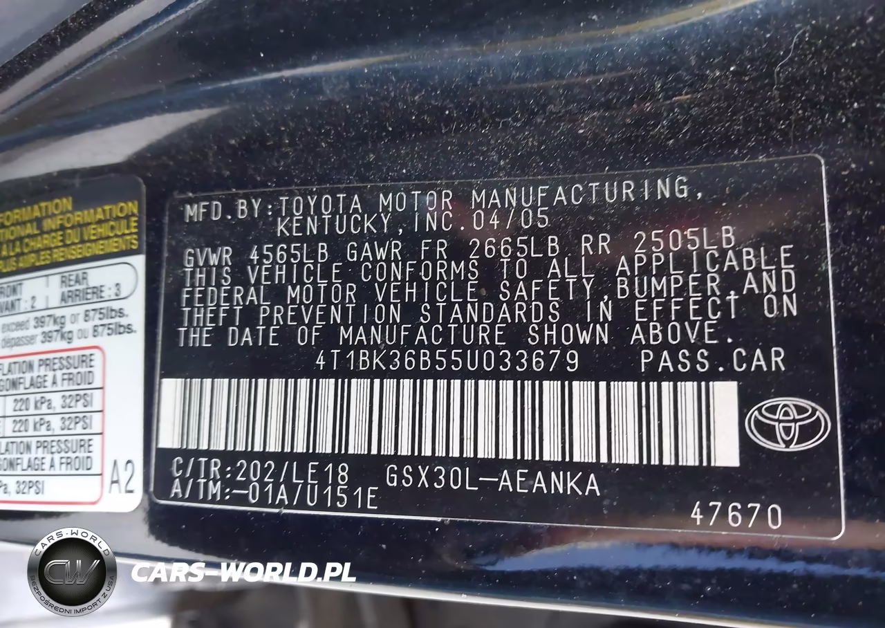 2005 Toyota Avalon Touring VIN:4T1BK36B55U033679 - 9