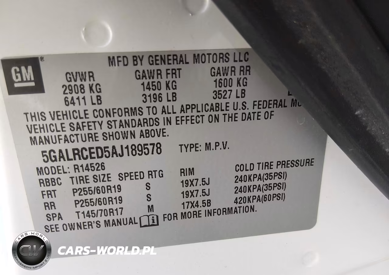 2010 Buick Enclave 2Xl VIN:5GALRCED5AJ189578 - 9