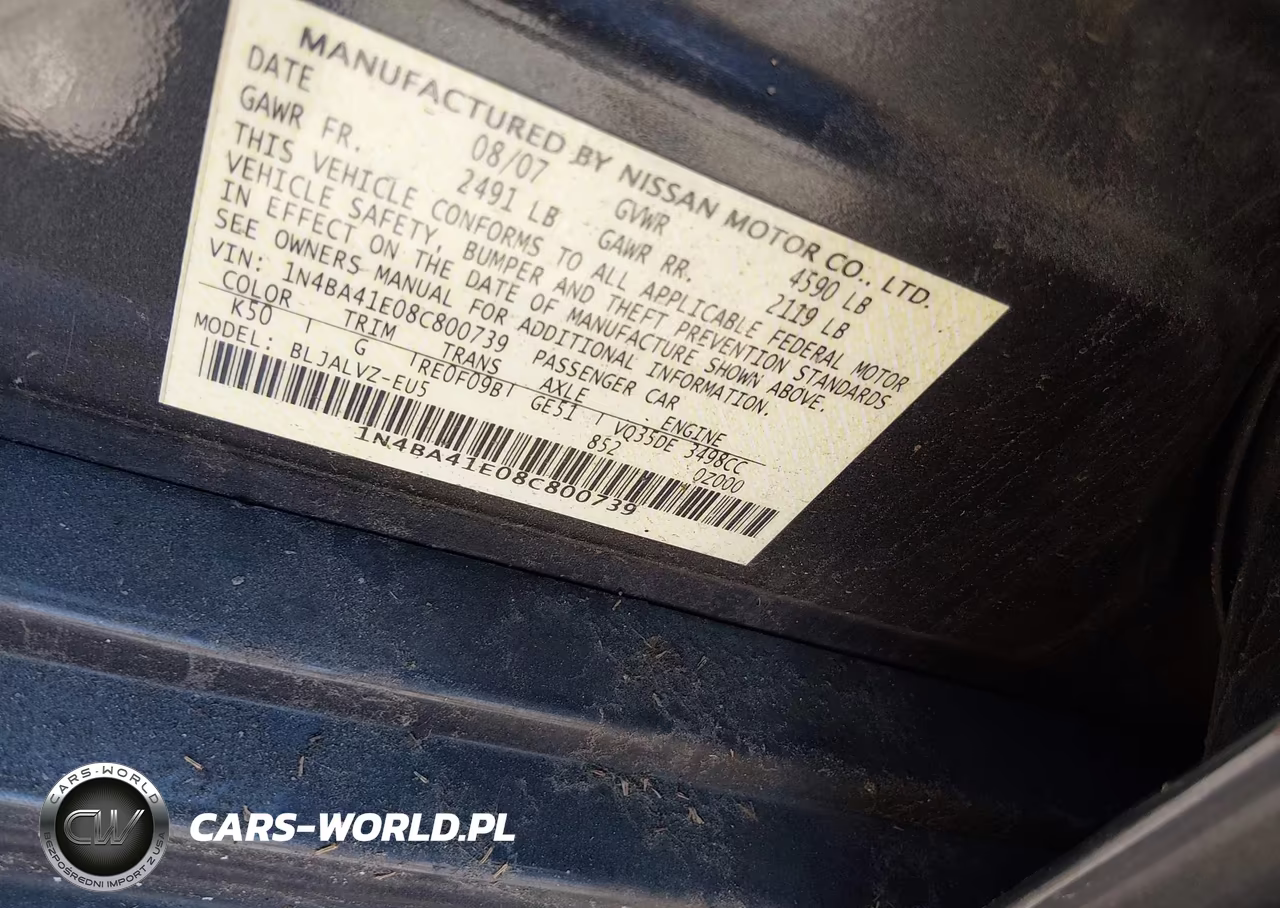 2008 Nissan Maxima 3.5 Se VIN:1N4BA41E08C800739 - 9