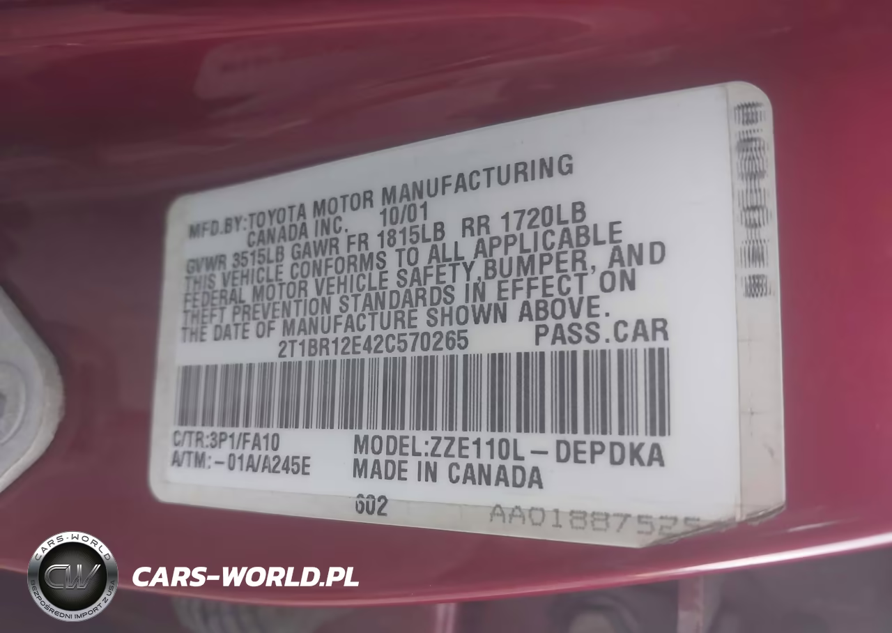 2002 Toyota Corolla Le VIN:2T1BR12E42C570265 - 9