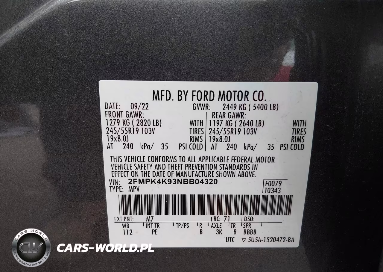 2022 Ford Edge Titanium VIN:2FMPK4K93NBB04320 - 9