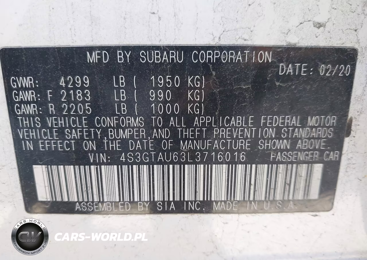 2020 Subaru Impreza Limited 5-Door VIN:4S3GTAU63L3716016 - 9