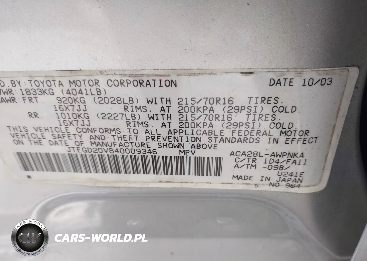 2004 Toyota Rav4 VIN:JTEGD20V840009346 - 9