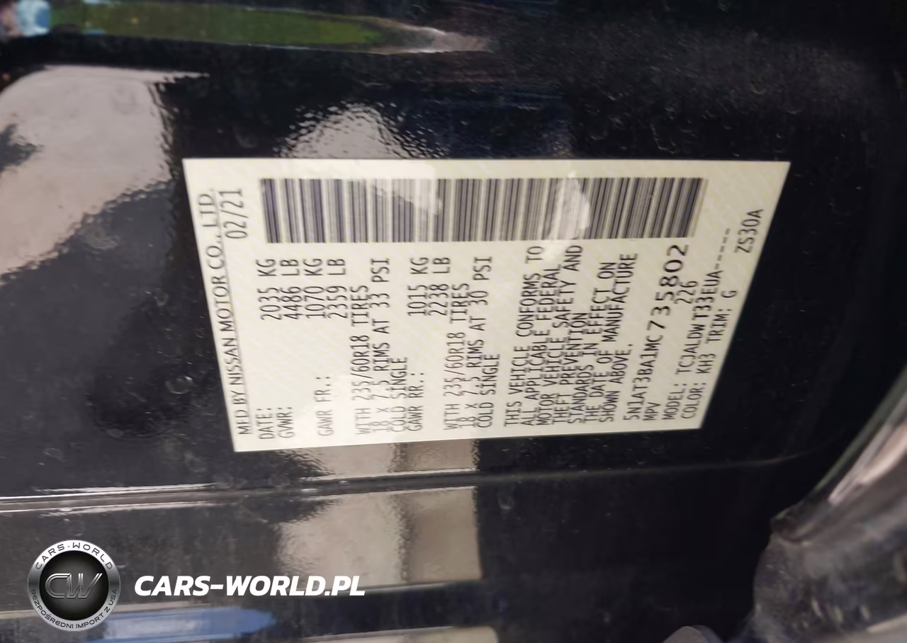2021 Nissan Rogue Sv Fwd VIN:5N1AT3BA1MC735802 - 9