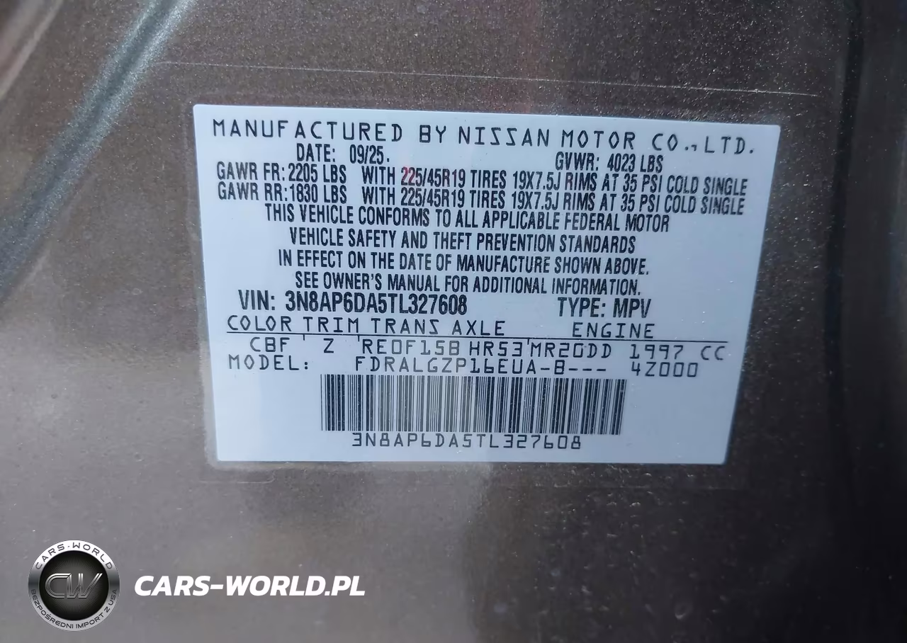 2026 Nissan Kicks Sr VIN:3N8AP6DA5TL327608 - 9