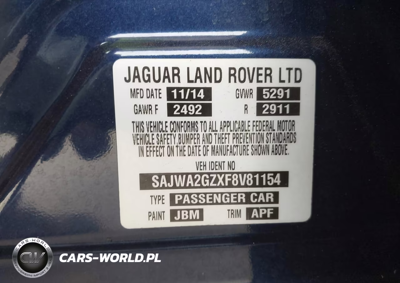 2015 Jaguar Xj Xjl Portfolio VIN:SAJWA2GZXF8V81154 - 9