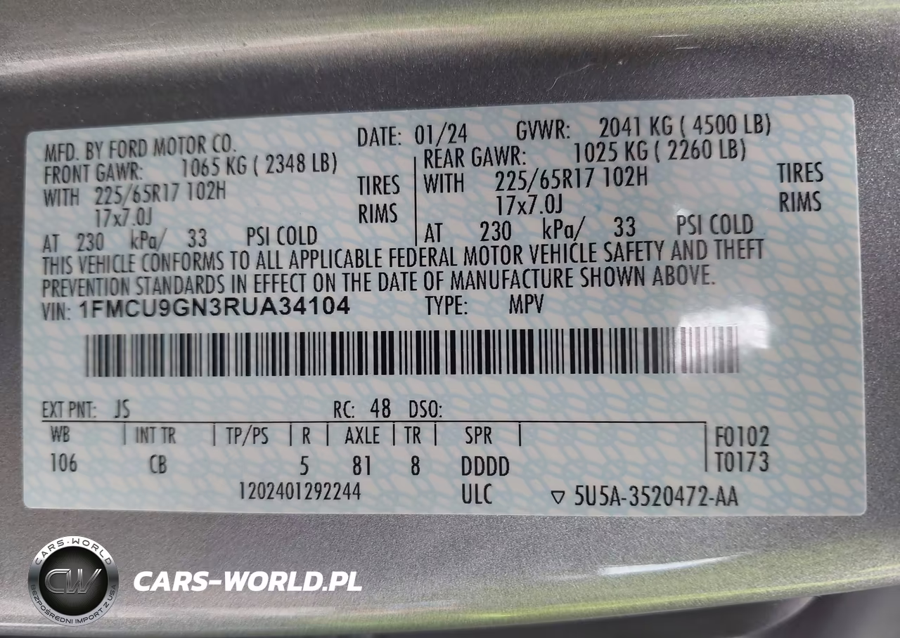 2024 Ford Escape Active VIN:1FMCU9GN3RUA34104 - 9
