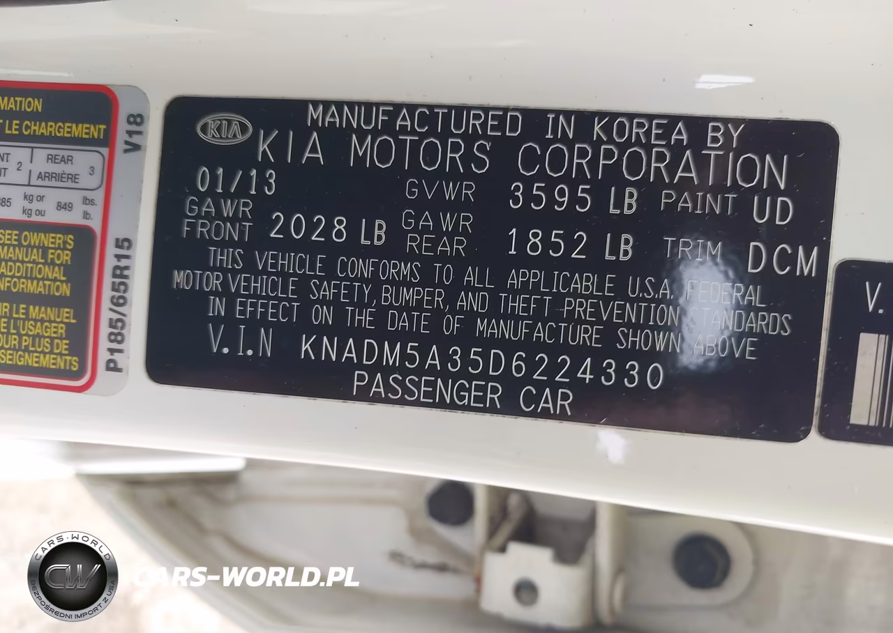 2013 Kia Rio Lx VIN:KNADM5A35D6224330 - 9