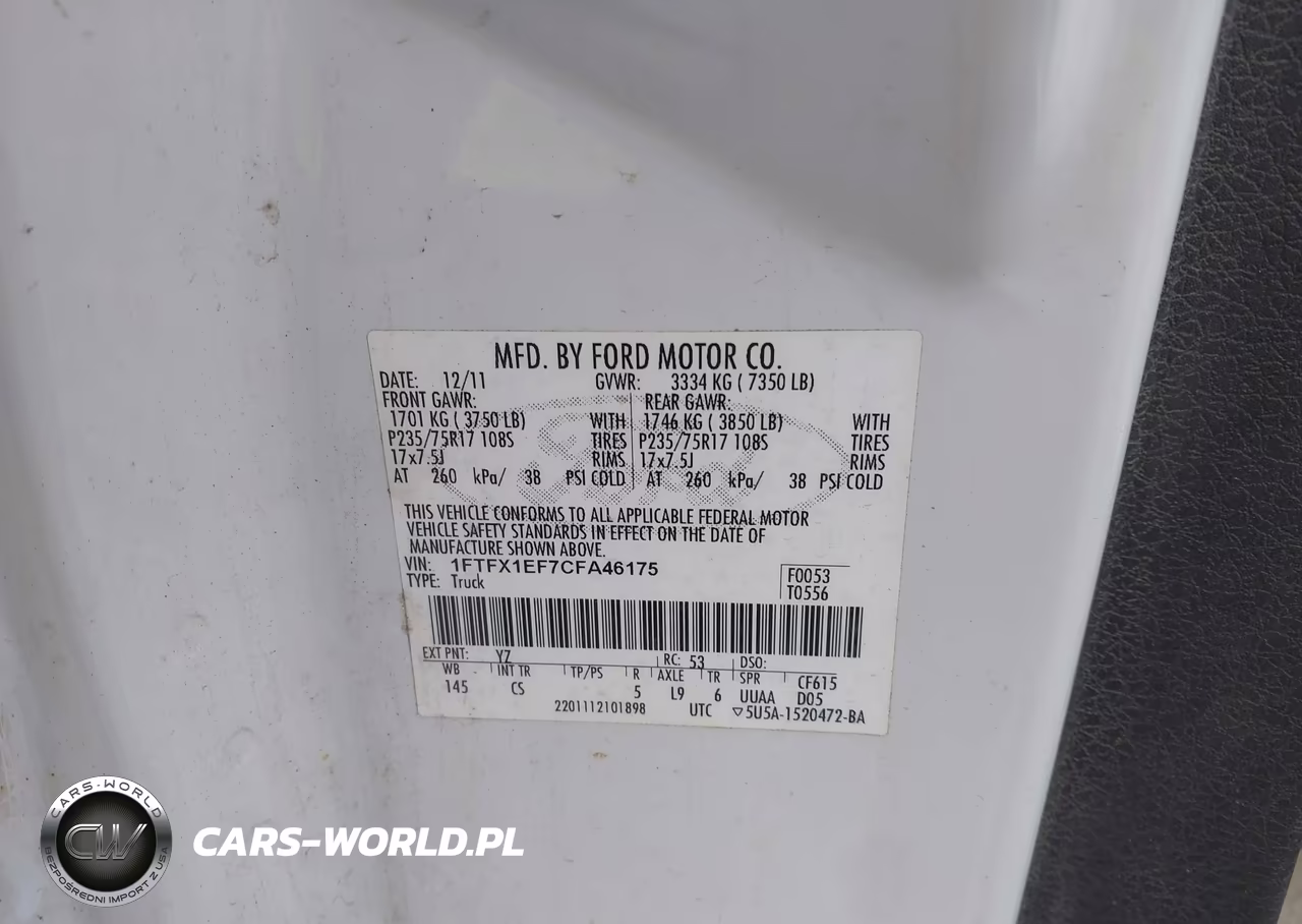 2012 Ford F-150 Xl VIN:1FTFX1EF7CFA46175 - 9