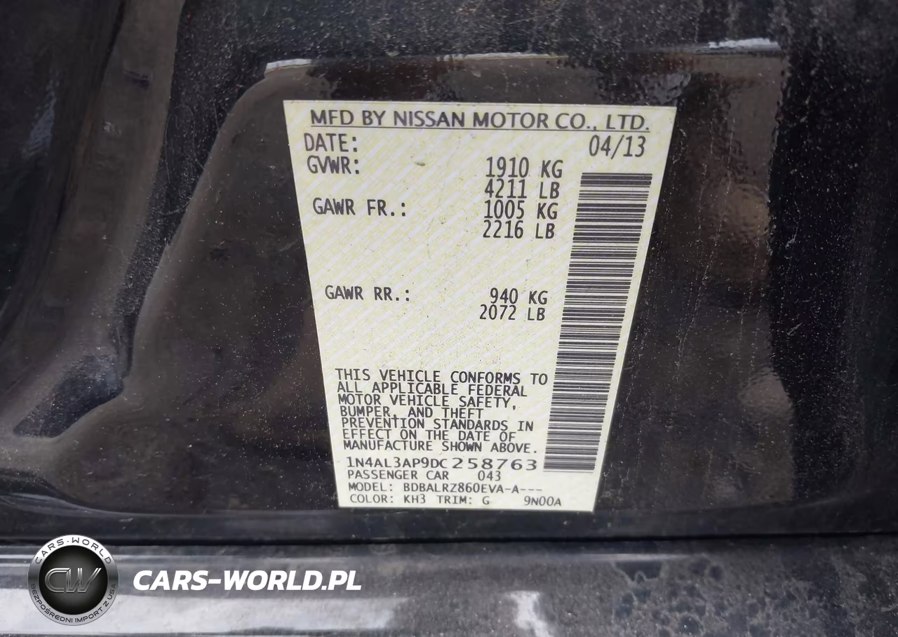 2013 Nissan Altima 2.5 S VIN:1N4AL3AP9DC258763 - 9