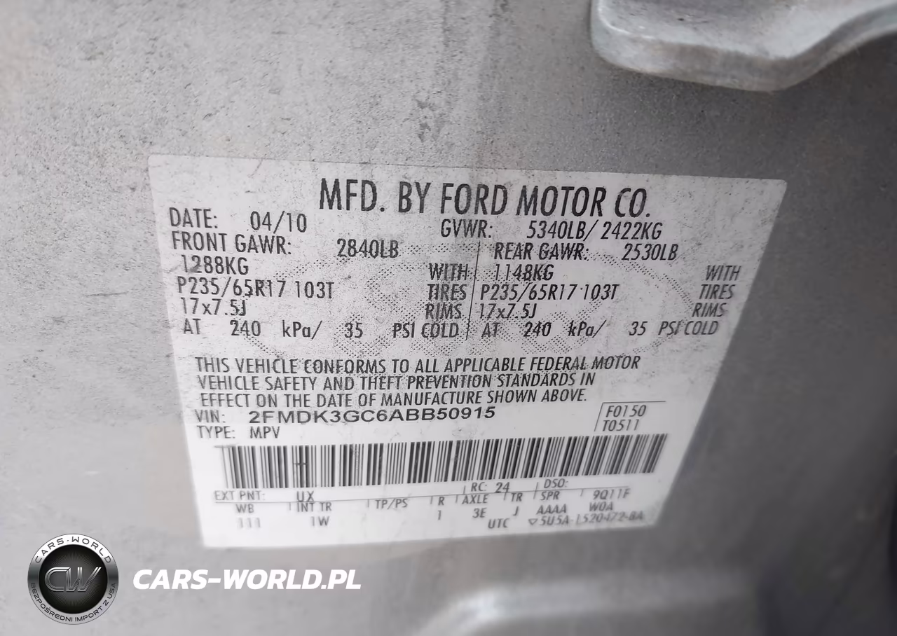 2010 Ford Edge Se VIN:2FMDK3GC6ABB50915 - 9