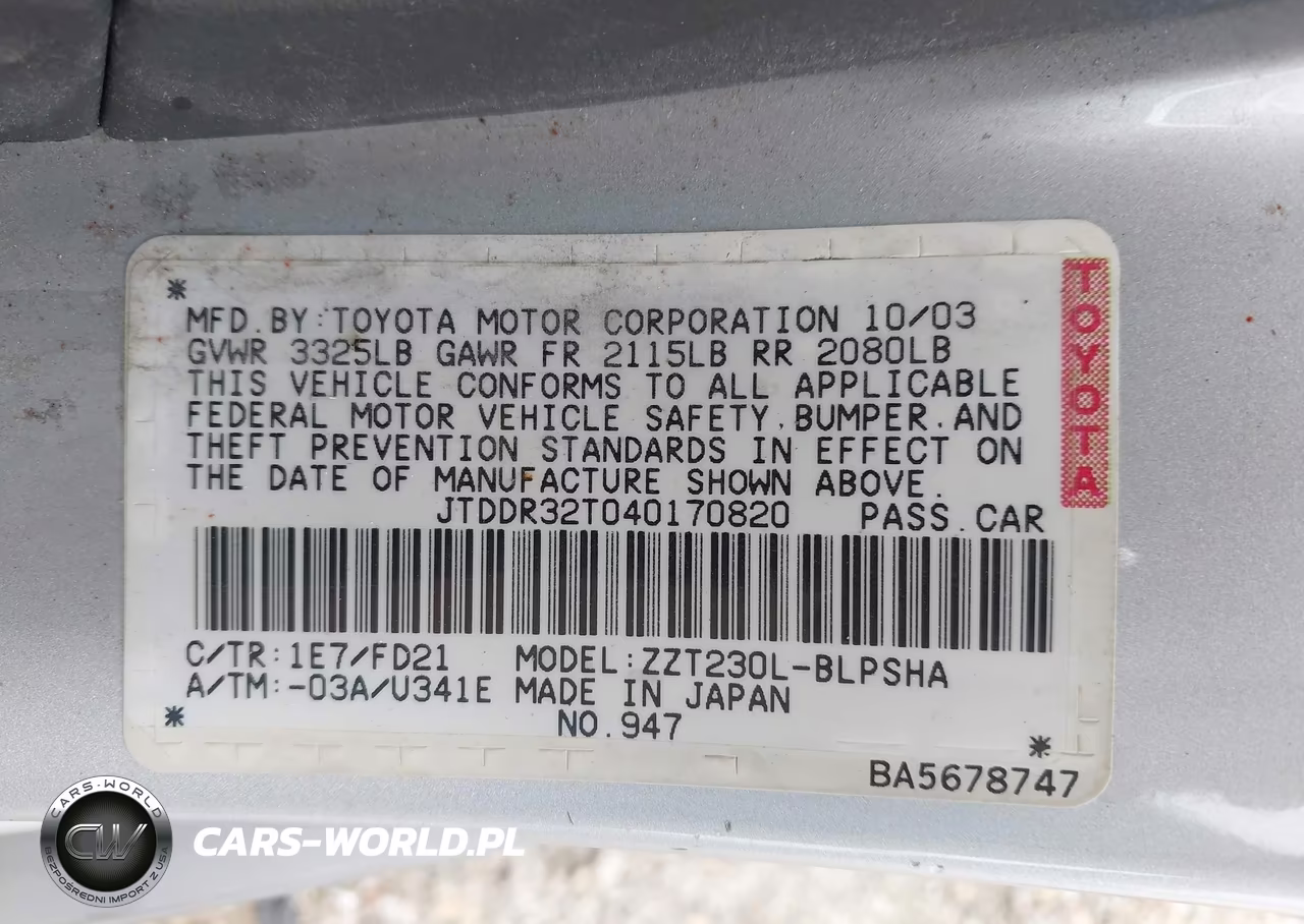 2004 Toyota Celica Gt VIN:JTDDR32T040170820 - 9