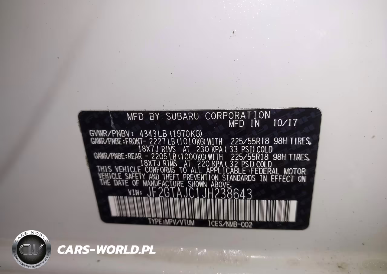 2018 Subaru Crosstrek 2.0I Limited VIN:JF2GTAJC1JH238643 - 9